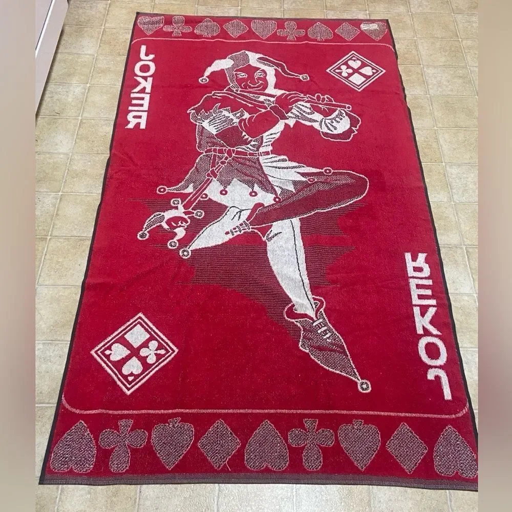 VTG, AN EXCLUSIVE INPOT Joker Red and White Textured Beach Towel Size 75X35”